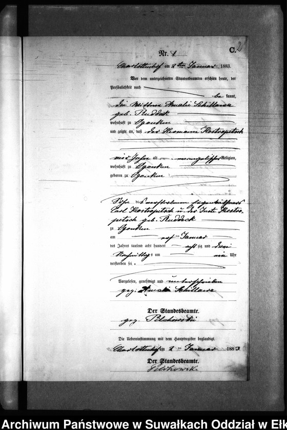 image.from.unit.number "Sterbe-Neben-Register des Preussischen Standes-Amtes Gr. Strengeln Kreis Angerburg"