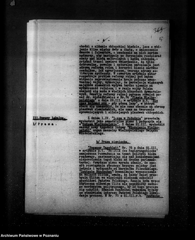 image.from.unit.number "Sprawozdania sytuacyjne tygodniowe za czas od 29 marca 1929 r. do dnia 25 kwietnia 1929 r. /nr 14-17/"