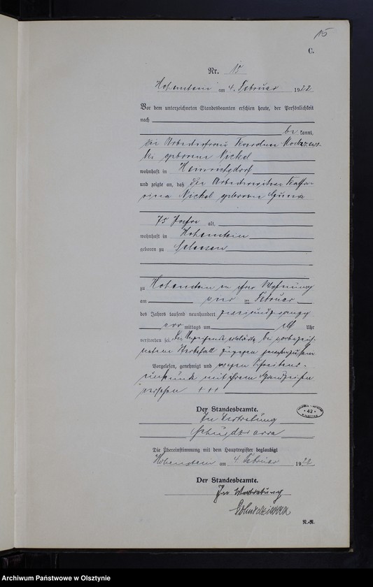 image.from.unit.number "Sterbe-Neben-Register Nr 1 - 105"