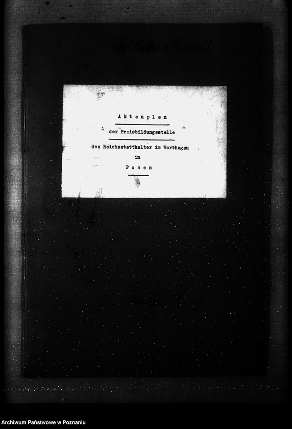 Obraz 4 z jednostki "Aktenplan der - Preisbildungsstelle"