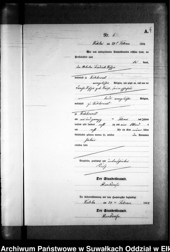 image.from.unit.number "Geburts-Neben-Register des Preussischen Standes-Amtes Kehlen Kreis Angerburg"