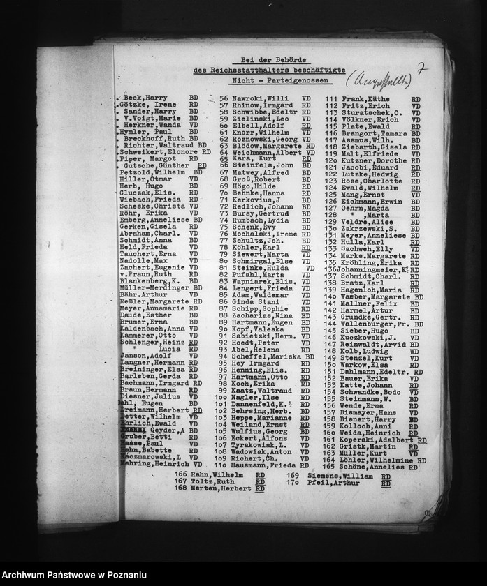 Obraz 11 z jednostki "Überprüfung und Erfassung der Angestelten. Polnische Angestellten des Reichsarchivs und im Referat der Statistik"