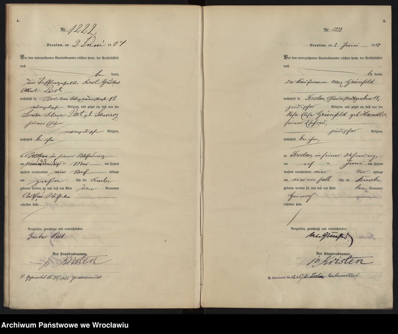 image.from.unit.number "Geburts-Haupt-Register Breslau II 1904 Band 4"