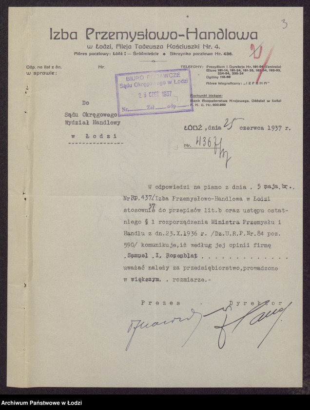 Obraz 5 z jednostki "Samuel Icchok Rozenblat- wyrób i sprzedaż manufaktury półwełnianej"