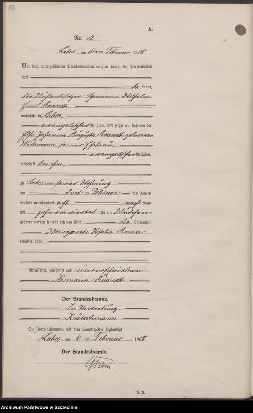 Obraz 15 z jednostki "Geburtsregister"