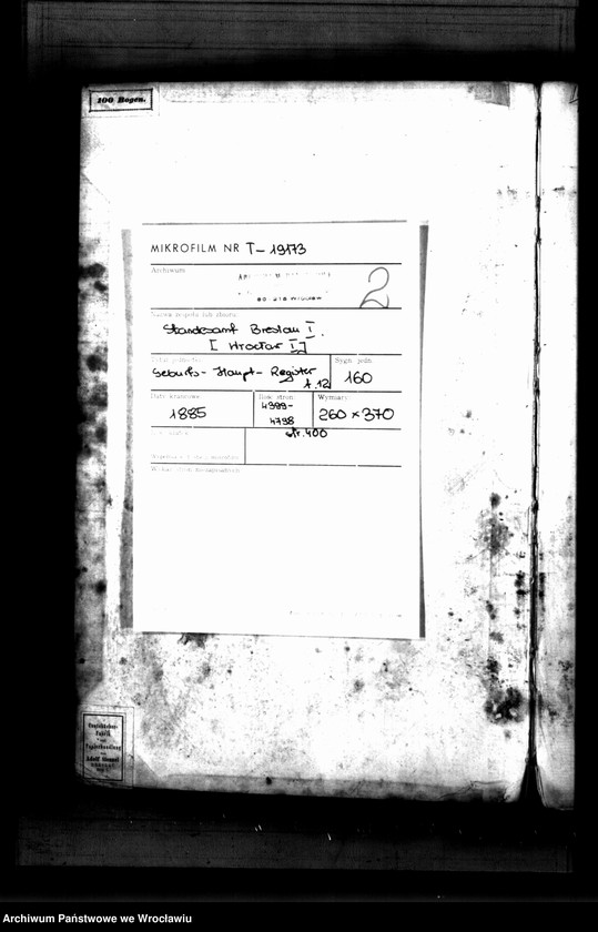 image.from.unit.number "Geburts-Haupt-Register Breslau I 1885 Band 12"