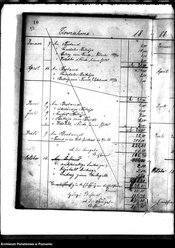 Obraz 14 z jednostki "Journal über Einnahme und Ausgaben der Böttchermeisterinnung in Posen ..."