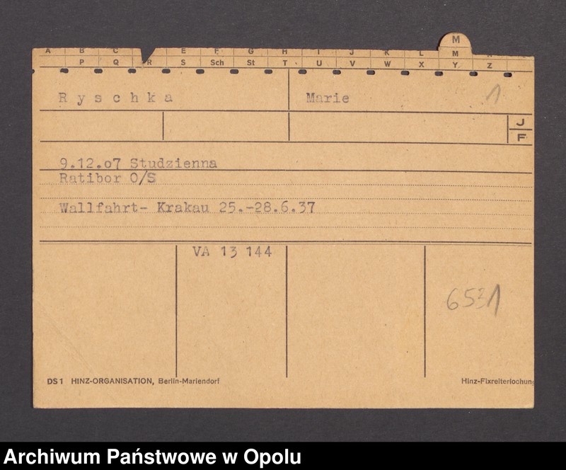 Obraz 3 z jednostki "[Ryschka Marie, ur. 9.12.1907 Studzienna]"