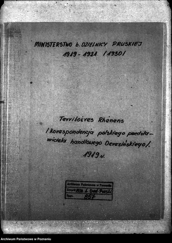 Obraz 4 z jednostki "Territoires Rhenans [korespondencja polskiego przedstawiciela handlowego Derezińskiego]"