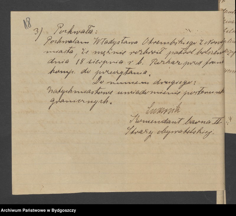 image.from.unit.number "Rozkazy [wewnętrzne i tajne wydane przez Komendę Powiatową Zachodniej Straży Obywatelskiej w Nowym Mieście]"
