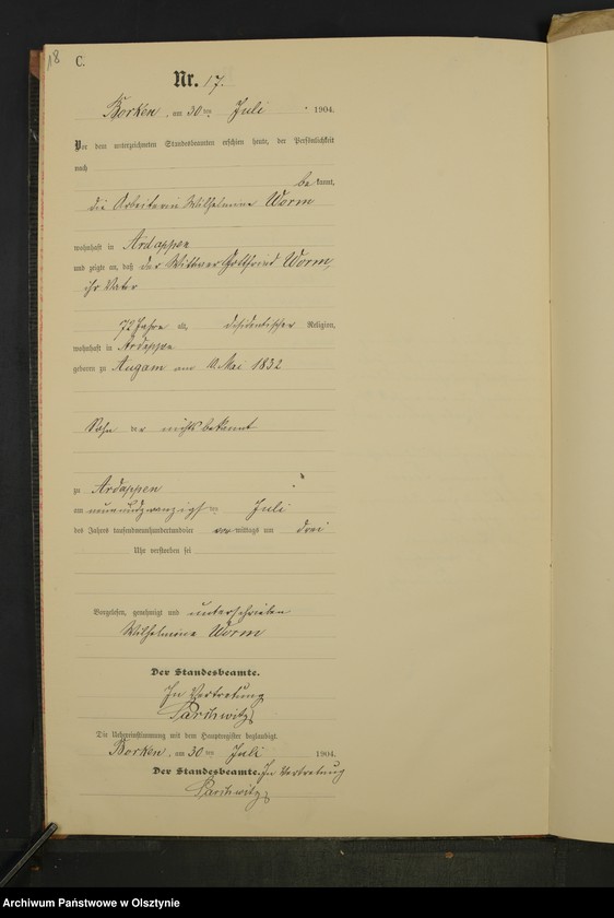 image.from.unit.number "Sterbe-Neben-Register Nr 1 - 38"