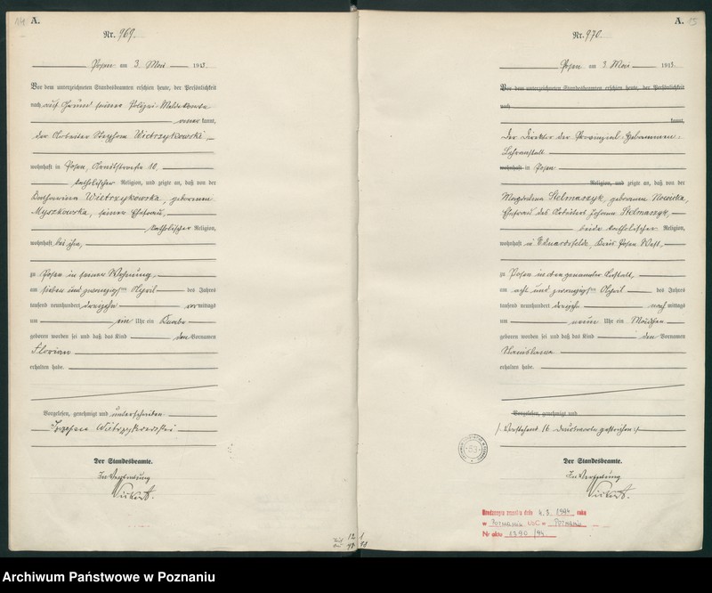 Obraz 10 z jednostki "Księga miejscowa urodzeń tom III [Rejestr główny urodzeń]"