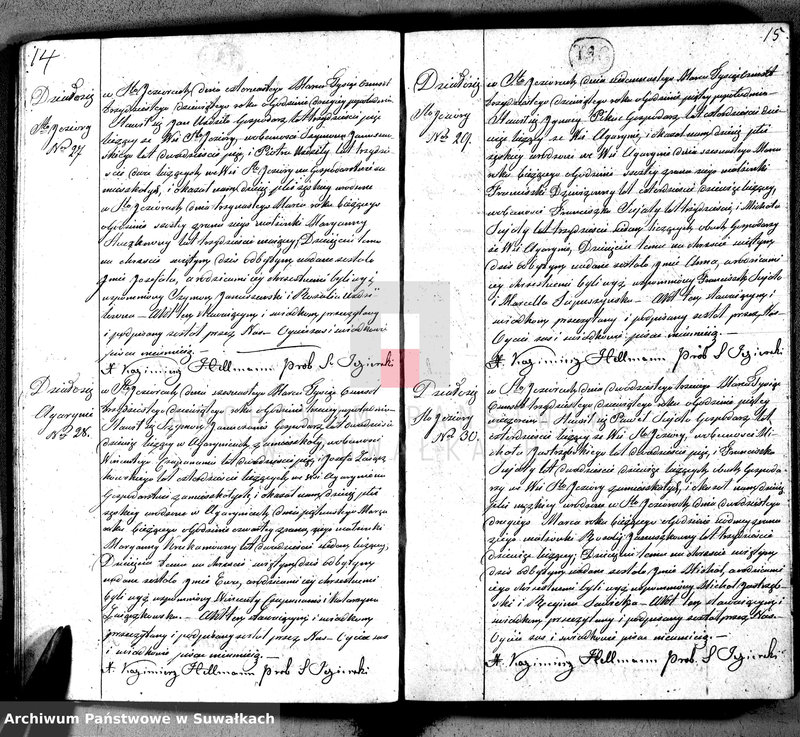 Obraz 10 z jednostki "Księga duplikat akt urodzonych, zaślubionych i umarłych w parafij Święto Jeziory, obwodzie sejneńskim, gubernij augustowskiej z roku 1839"