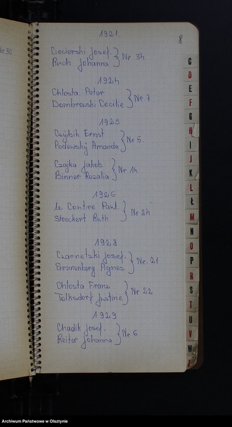 image.from.unit.number "Alphabetisches Namenverzeichnis zum Heiratsbuch"