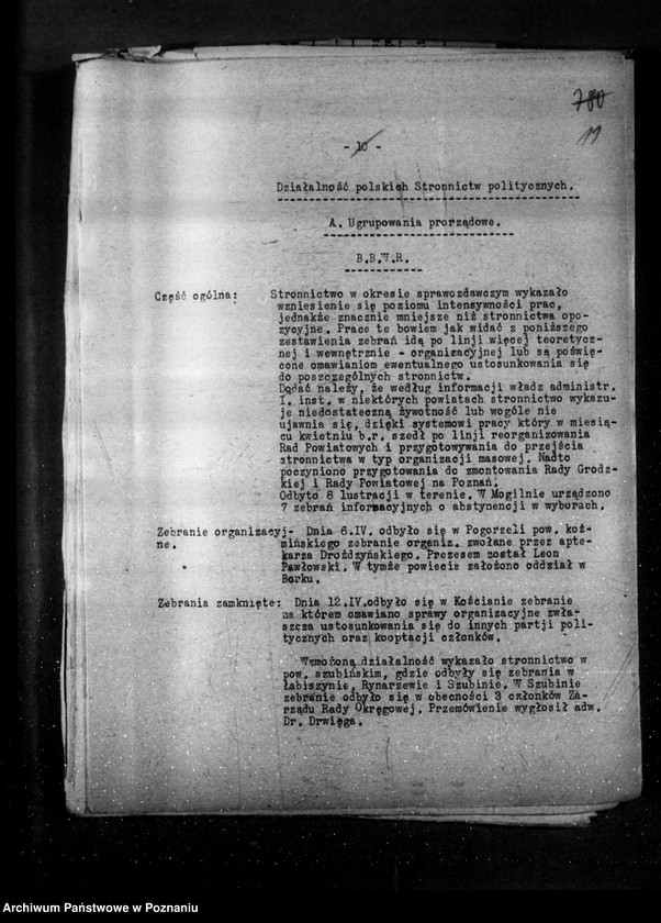Obraz 15 z jednostki "Sprawozdania sytuacyjne miesięczne z życia społeczno-politycznego za miesiące kwiecień, maj, czerwiec 1930 r."