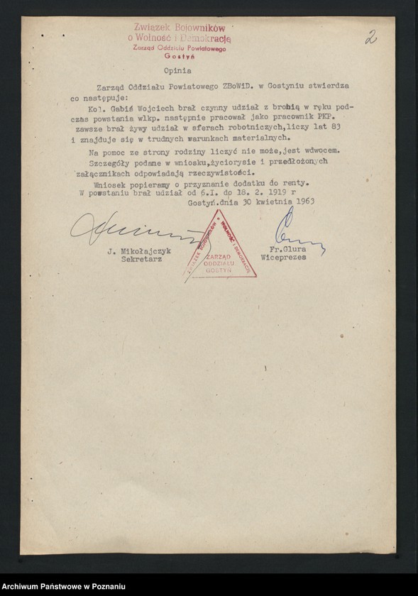 Obraz 17 z jednostki "Życiorysy powstańców wielkopolskich: G - tom l /Gabiś Wojciech - Gąszczak Jan/."