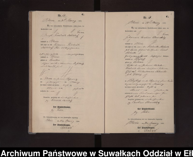 Obraz 11 z jednostki "Sterbe-Neben-Register des Preussischen Standes-Amtes Rhein Kreis Loetzen"