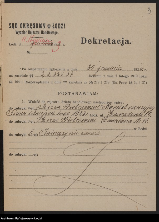 Obraz 5 z jednostki "Berek Piotrkowski- handel okazyjny"