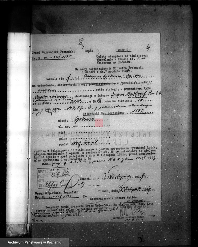 Obraz 8 z jednostki "Cukrownia Opalenica Spółka Akcyjna, pow. N. Tomyśl nr woj. 1595"