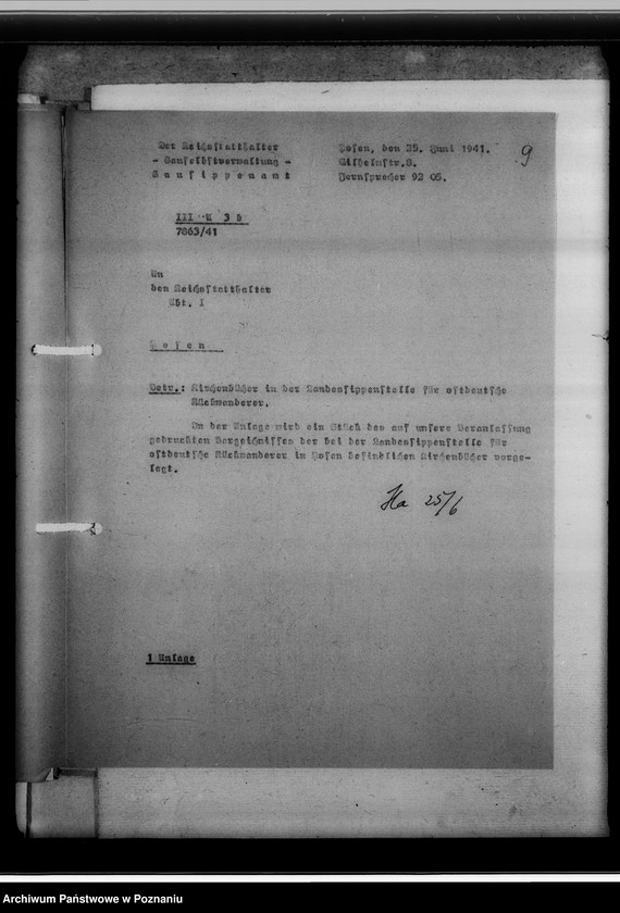 Obraz 13 z jednostki "Verzeichnis der, in der Sippenstelle der Regierungs des Generalgouvernements aufbewahrten Personenstandsbücher [wykaz, korespondencja]"