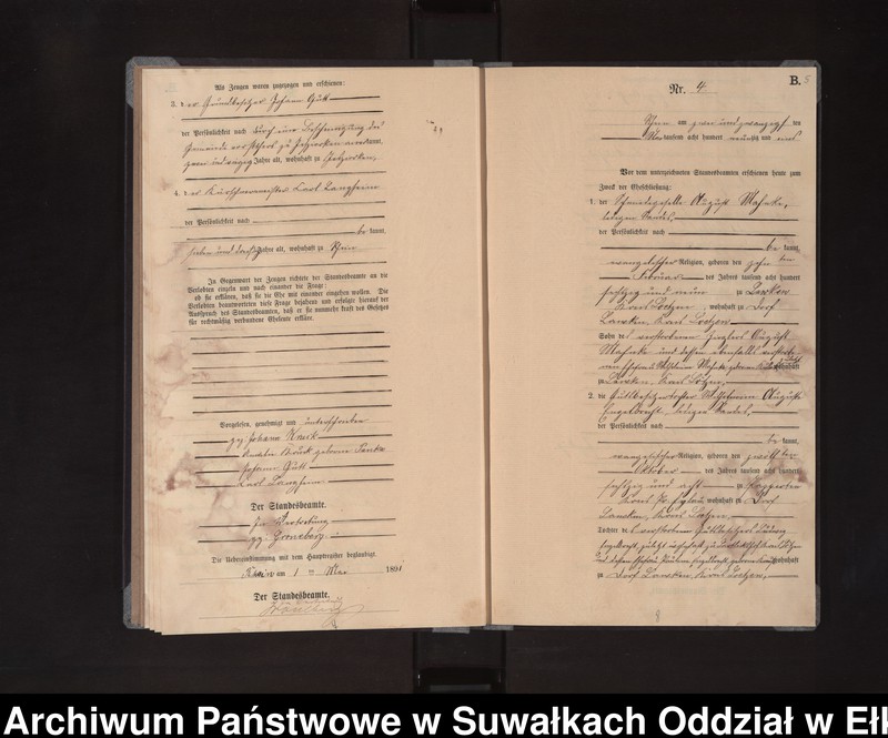 image.from.unit.number "Heiraths-Neben-Register des Königlichen Preussischen Standes-Amtes Orlen Kreis Loetzen"