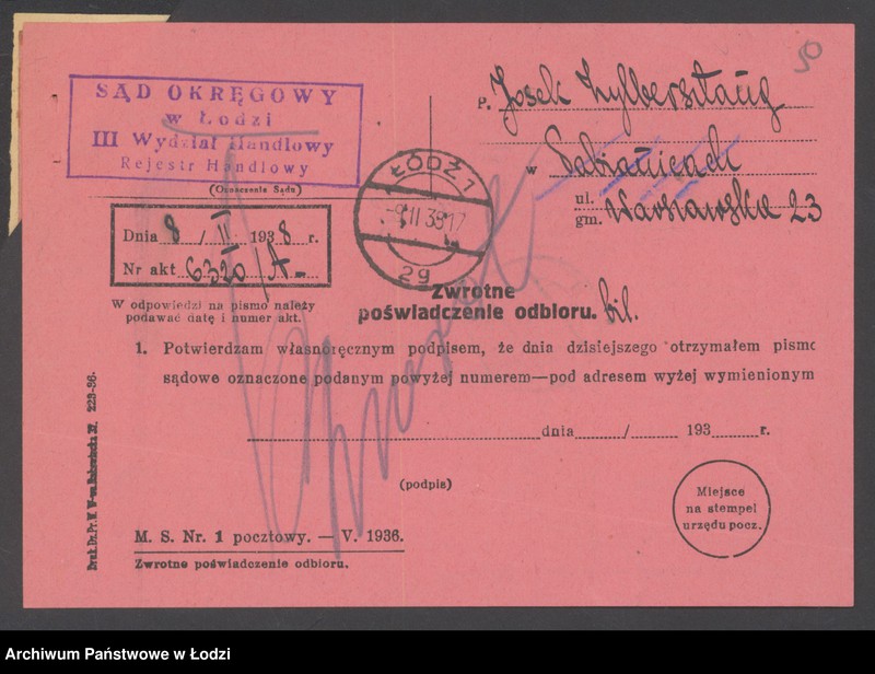 Obraz 11 z jednostki "Zilbersztanc Josek- sprzedaż mąki i zboża"