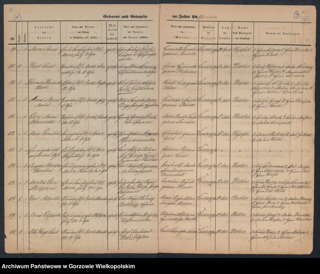 image.from.unit.number "Duplikate der Hauptkirche Landsberg an der Warthe (zawiera też księgę zgonów Konkordien Kirche z 1857 r.)"