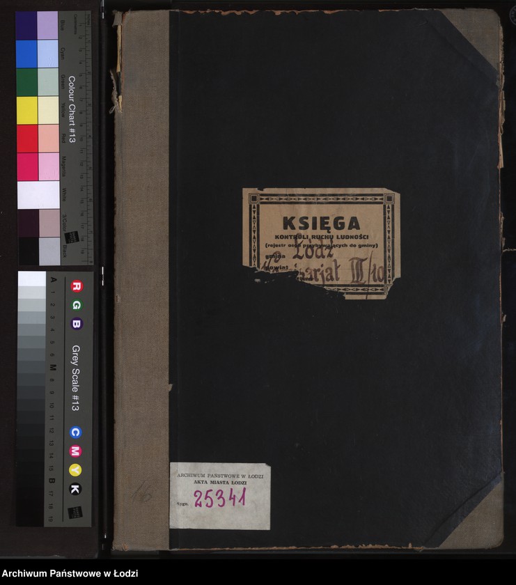 Obraz 2 z jednostki "Księga kontroli ruchu ludności (rejestr osób przybywających do gminy) Łódź, komisariat III, ks. X, nr 19144-20813"
