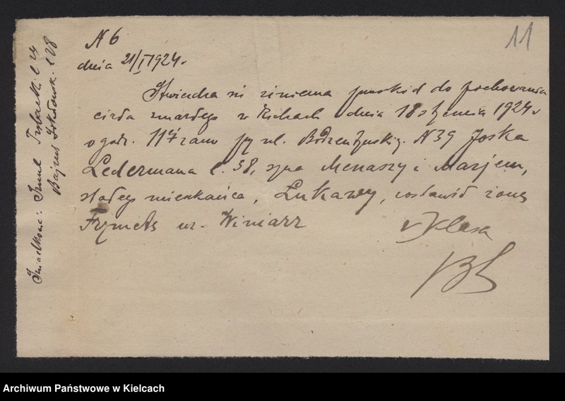 image.from.unit.number "Załączniki do akt zgonu Okręgu Bożniczego Kielce za rok 1924"