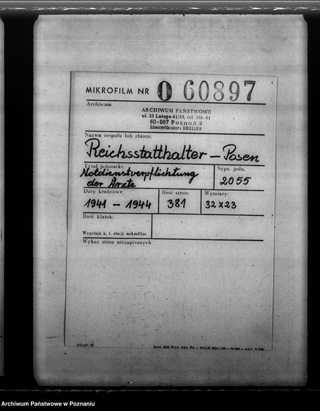 Obraz 2 z jednostki "Notdienstverpflichtung der Ärzte"