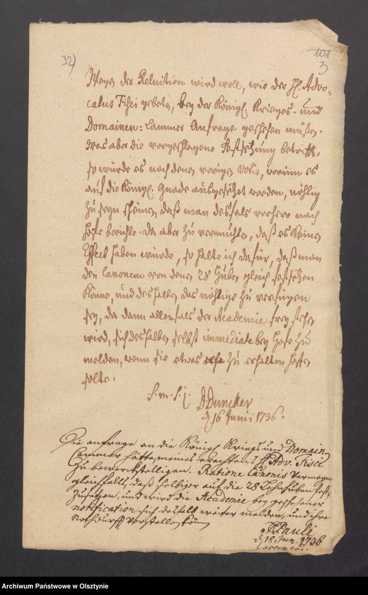 image.from.unit.number "Eisenbart [Eisenbarth], H. [Haupt] A. [Amt] Brandenburg [Pokarmin]. Acta das Gesuch der Universität um Niederschlagung des Allodificationscanons"