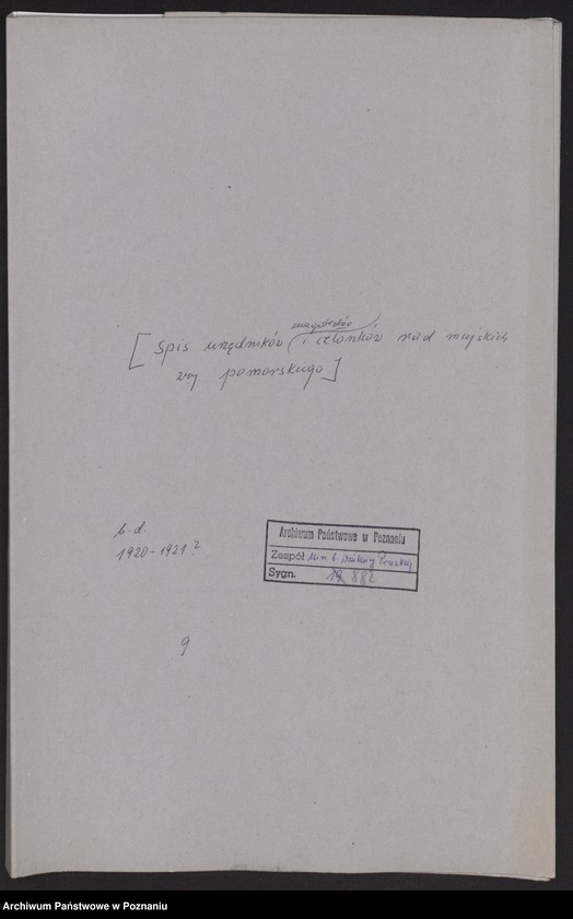 Obraz 2 z jednostki "[Spis urzędników magistratów i członków rad miejskich województwa pomorskiego]"