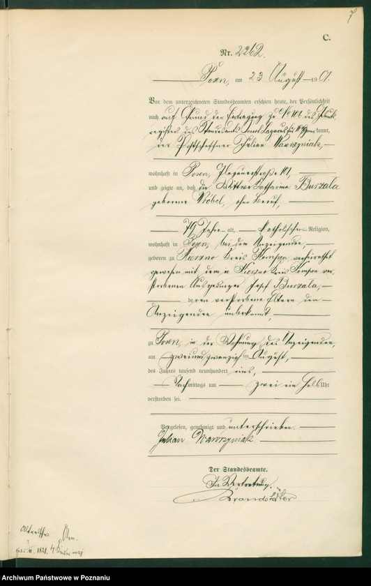 Obraz 10 z jednostki "Księga miejscowa zgonów t. V"