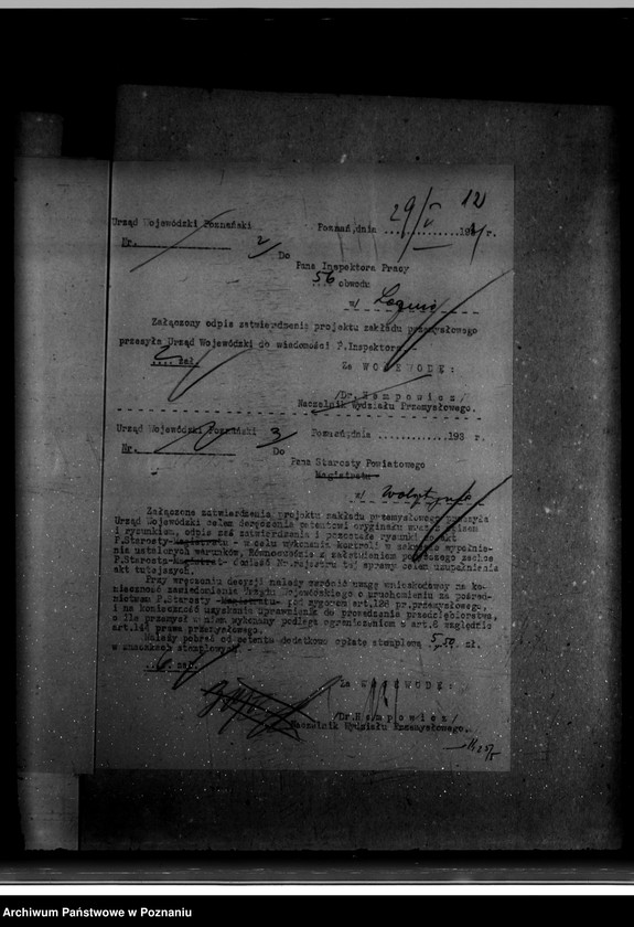 Obraz 16 z jednostki "Zatwierdzenie zakładu przemysłowego tartaku/ W. Machoy w Błotnicy powiat wolsztyński"