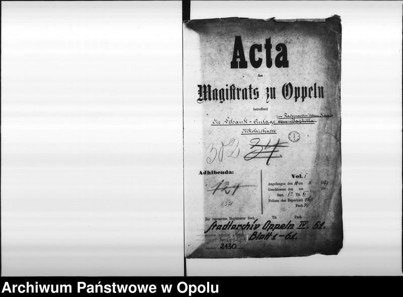Obraz 4 z jednostki "Acta des Magistrats zu Oppeln betreffend die Schank-Anlage in Rademacher