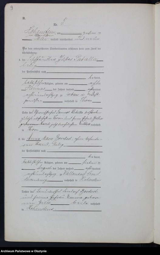 image.from.unit.number "Heirats-Neben-Register Nr 1 - 19"