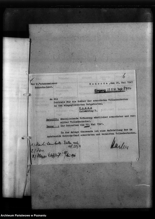 Obraz 10 z jednostki "Kreis Schroda (Środa).Korespondencja i wykazy Niemców, którzy zginęli w 1939 roku"