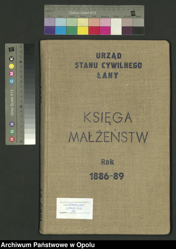 Obraz 2 z jednostki "Urząd Stanu Cywilnego Łany Księga małżeństw rok 1886-89"