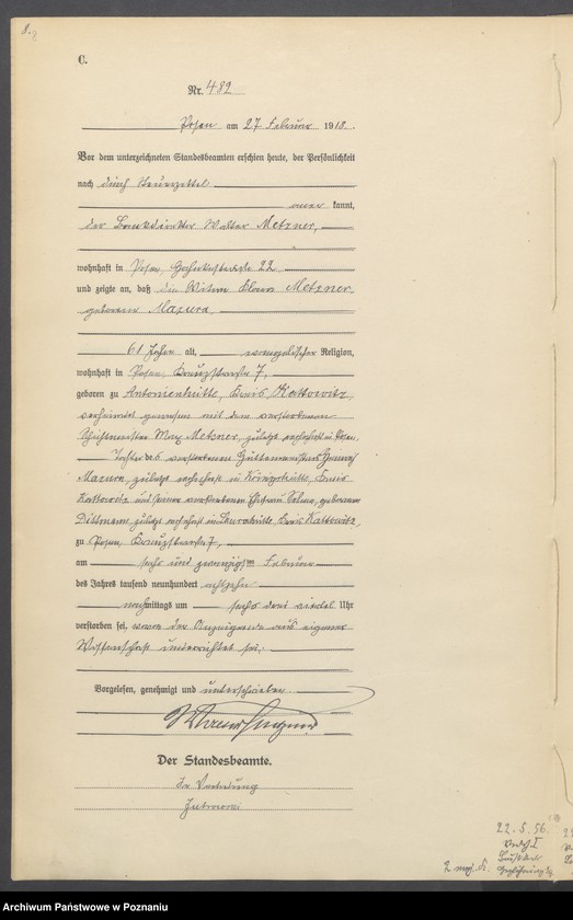 Obraz 10 z jednostki "Księga miejscowa zgonów tom II [Rejestr główny zgonów]"