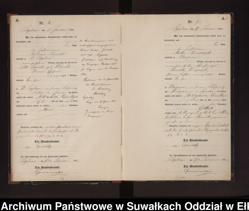 image.from.unit.number "Geburts-Neben-Register des Preussischen Standes-Amtes Rydzewen Kreis Loetzen"