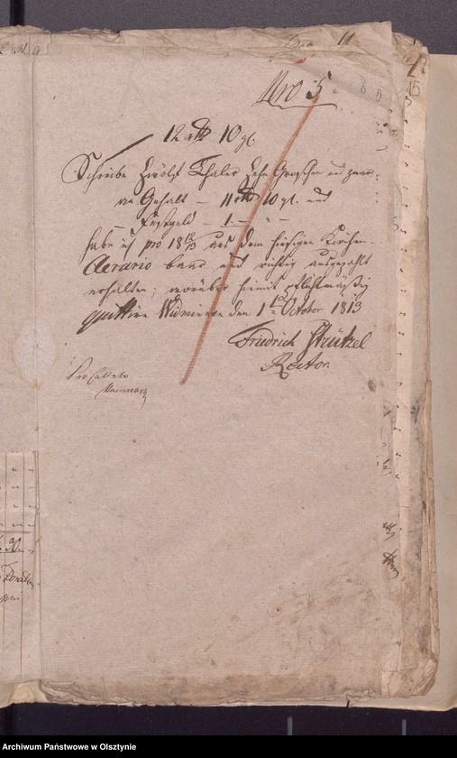 image.from.unit.number "Beläge zur 1812/1813 Jahres Kirchen Rechnung von Widminnen"