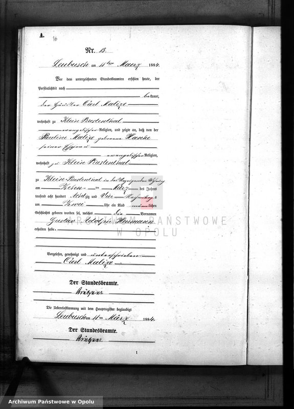 image.from.unit.number "Geburts-Neben-Register Standes-Amt Leubusch 1884"