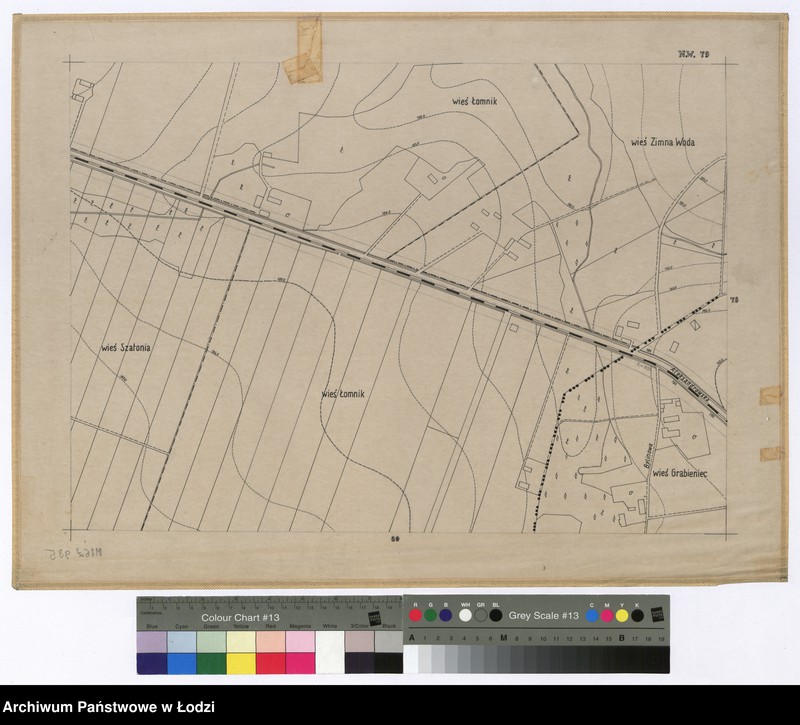 Obraz 1 z jednostki "Mapa sytuacyjno-wysokościowa Łodzi sekcja NW79 - ul. Aleksandowska, Bylinowa, wsie: Łomnik, Szatonia, Zimna Woda"