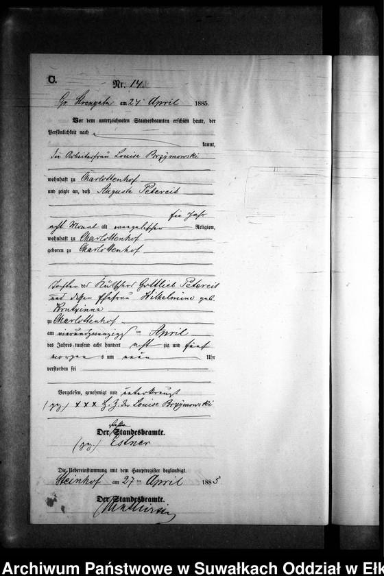 image.from.unit.number "Sterbe-Neben-Register des Preussischen Standes-Amtes Gr. Strengeln Kreis Angerburg"