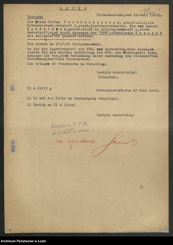 Obraz 6 z jednostki "Akta dotyczące spraw członków partii od A do C"