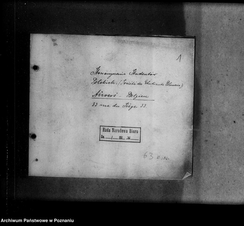 Obraz 5 z jednostki "Adresy Kółek Rolniczych w Prusach Zachodnich i w Prowincji Poznańskiej oraz adresy organizacji studenckich zagranicą."