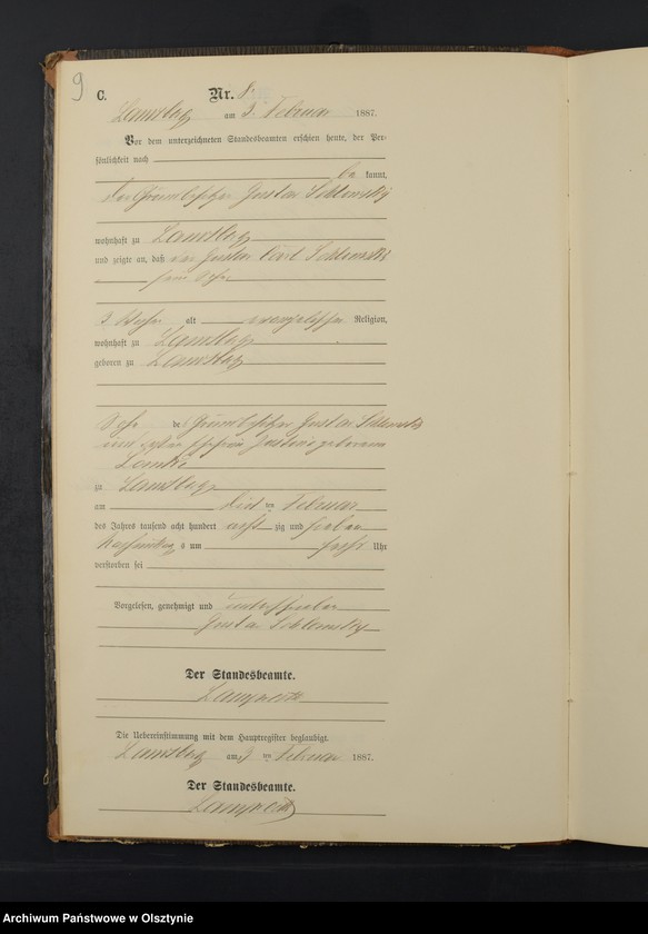 image.from.unit.number "Sterbe-Neben-Register Nr 1 - 71"