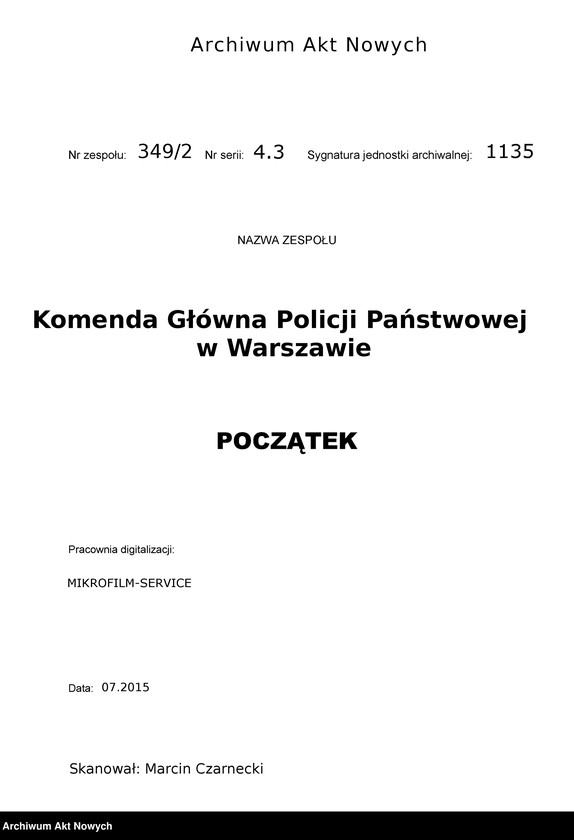 image.from.unit.number "Przyjęcie do służby w Policji Państwowej Stanisława Skuzińskiego. Korespondencja."