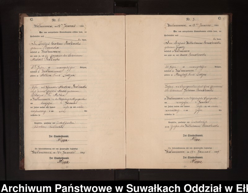 Obraz 8 z jednostki "Sterbe-Neben-Register des Preussischen Standes-Amtes Widminnen Kreis Loetzen"