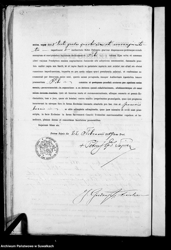 Obraz 16 z jednostki "Dokumenty k aktam brakošočetavšichsja Liškovskago Rimsko- katoličeskago Prichoda za 1889 god"